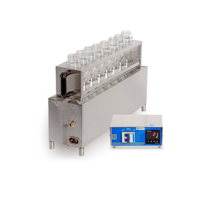 Tecnal TE-008/50-04 Yüksek Kapasiteli Digestör Blok (450°C, 8 Tüp Kapasiteli, Dijital PID Kontrollü) -- Protein ve Azot Analizleri İçin