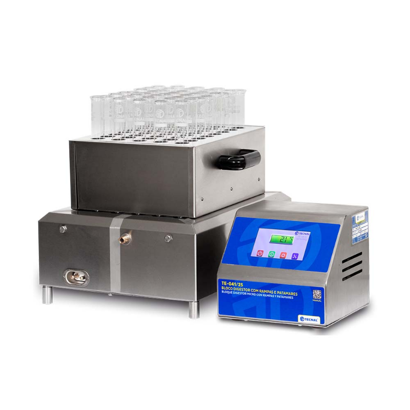 Tecnal TE-041/25 Akıllı Digestör Blok (450°C, 40 Tüplü, 4.3 Dokunmatik Ekranlı, 5 Segment Rampa Programlama) -- İleri Seviye Protein/Azot Analizleri İçin